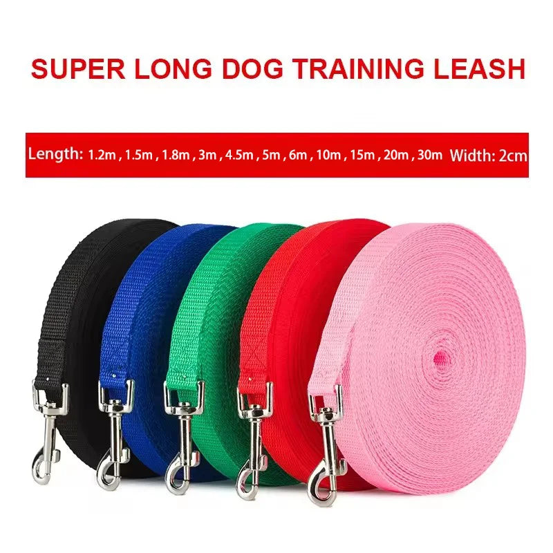 Nylon Extra Long Dog Lead For Dog Recall Training